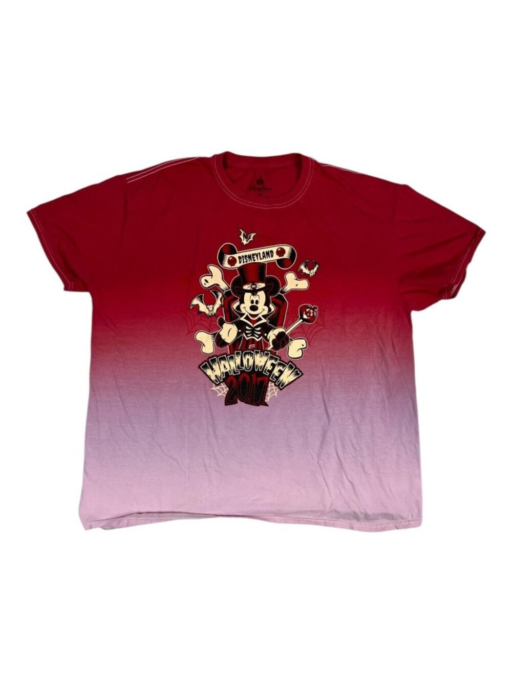 Disney Parks Disneyland Halloween 2017 Shirt Size 2XL Red Ombre Mickey Tee
